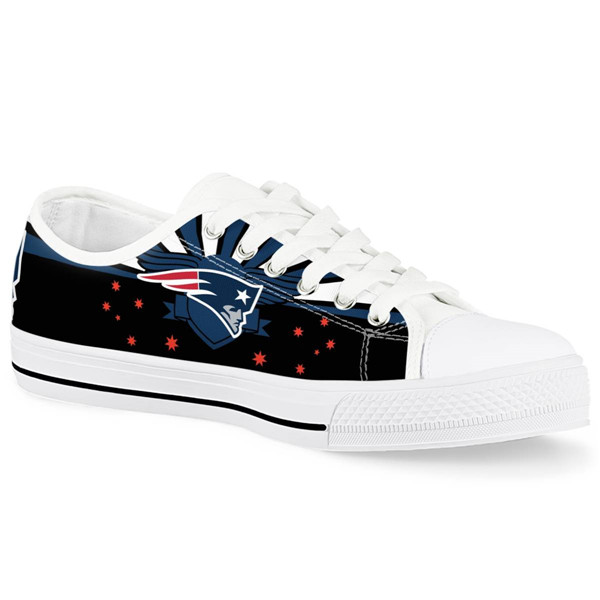 Women's New England Patriots Low Top Canvas Sneakers 007 Women's New England Patriots Low Top Canvas Sneakers 007